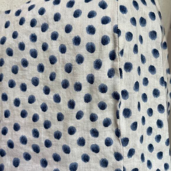 H&M Linen Blend Polka Dot White Blouse Size L - Picture 5 of 10
